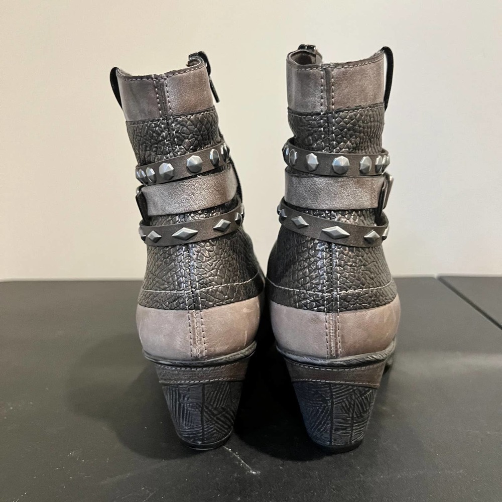 Remonte Womens Leather Gray Cheyenne Western Bootie Ankle Boot Size 10 - Picture 5 of 9